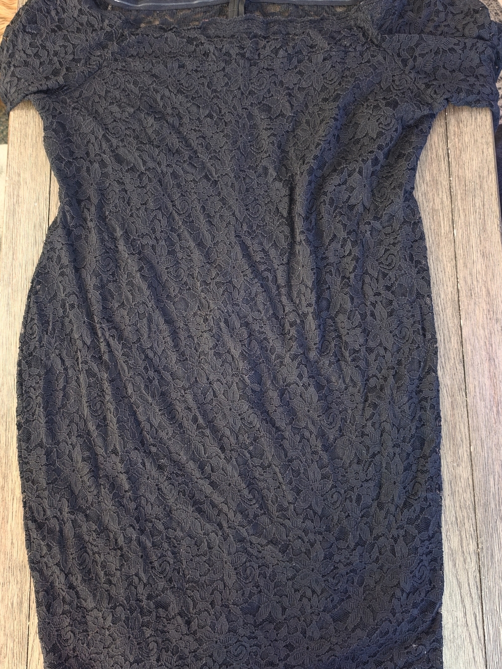 Women's Lane Bryant Black Lace Trim Dress With Sleeves Size 22
